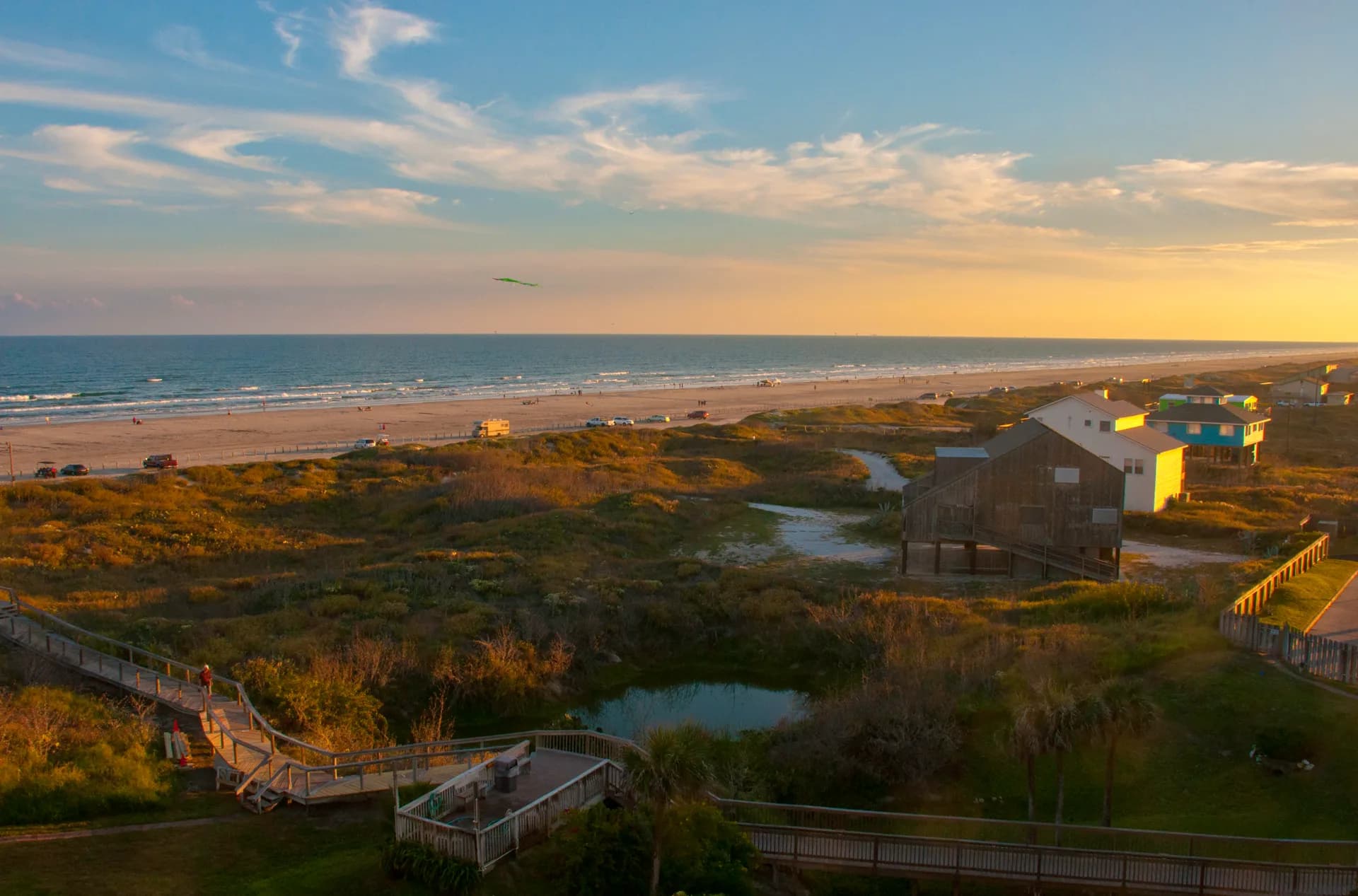 Port Aransas dunes at dusk
